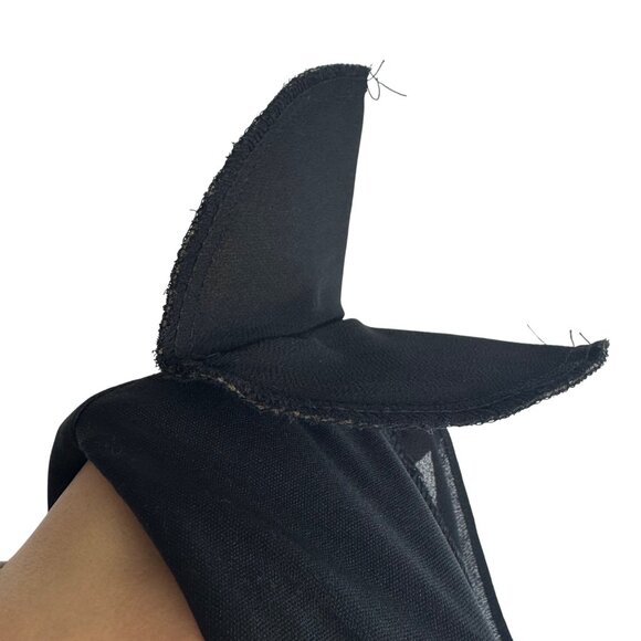 Vintage Fashion Bug Black Tiered Hem Short-Sleeve VNeck Dress Whimsigoth Size 14 - Picture 7 of 8